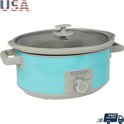 7 Quart Slow Cooker Dishwasher Safe W/ Lid Holder Removable Stoneware Oval New