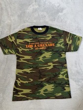 Vintage Alstyle Apparel Mens Graphic Camo T-Shirt Size Large Made In USA Army