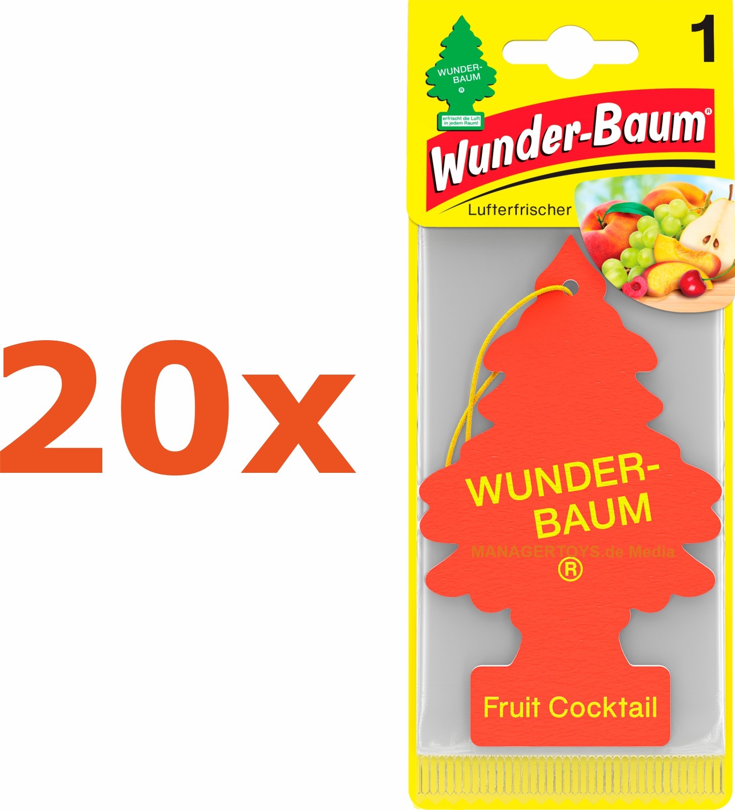 20 Fruit Frucht Cocktail WUNDER-BAUM Traube Birne Kirsche Wunderbaum Duftspender