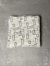 Aden  Anais Baby Blanket Gray Black Square Rectangle Shapes White Muslin Swaddle