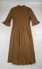 Women's Brown M Fit and Flare Maxi Dress