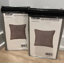 HiEnd Accents Solid Taupe Linen Sham 27x27 New In Package Set Of Two Shams