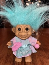 RARE Russ "I Love My Grandma" Troll Doll w/ Knitting Needles, Yarn Ball, Swatch