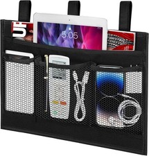 Bedside Caddy Storage Organizer, Hanging Bag Pocket 4 Pockets, Black