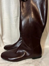 Time and Tru Knee High Faux Leather Riding Boots Brown Pull On Size 10