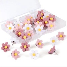 50Pcs Flower Push Pins Cork Notice Board Pushpin Decorative Thumb Tacks
