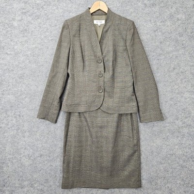 NEW Suit Studio Women's Gold & Black Skirt Suit Size 6 Polyester Rayon Metallic