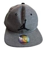 Air Jordan Hat Men Gray Embroidered Logo Black Jumpman Snap Back Cap