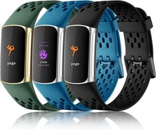 Breathable Sport Band Compatible with Fitbit Charge 5/6 Soft Waterproof Replacem