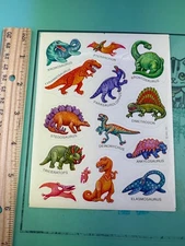 Vintage Sticker Sheet-Dinosaur Names