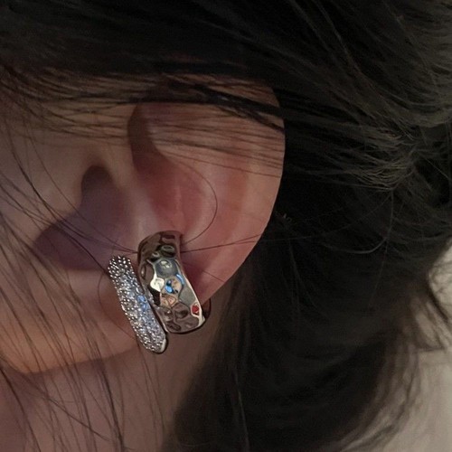 Boucles D’oreilles Clip Pince Argenté Avec Strass Vert – Sans Perçage, Bijou Fantaisie élégant Et Pratique