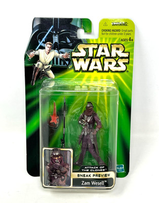 Star Wars Attack Of The Clones Zam Wesell Action Figure Sneak Preview