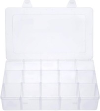 Gospire 15 Large Grids Clear Plastic Jewelry Box Organizer Storage Container