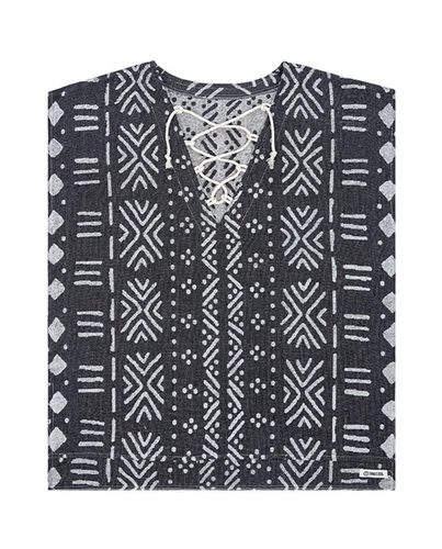Sand Cloud Adobe Mudcloth Cover Up Black One Size