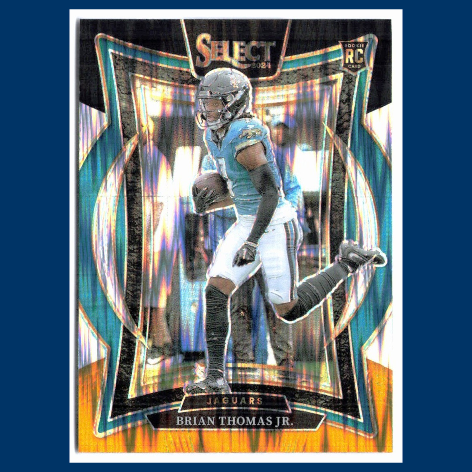 Brian Thomas Jr. Rookie #91 2024 Panini Select Black - Orange Prizm Shock Card