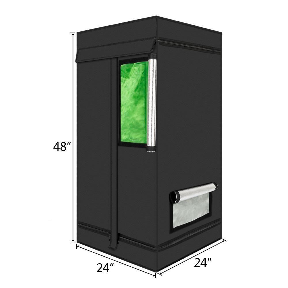 48" High Hydroponics Plant Grow Box Tent Room Reflective Myl