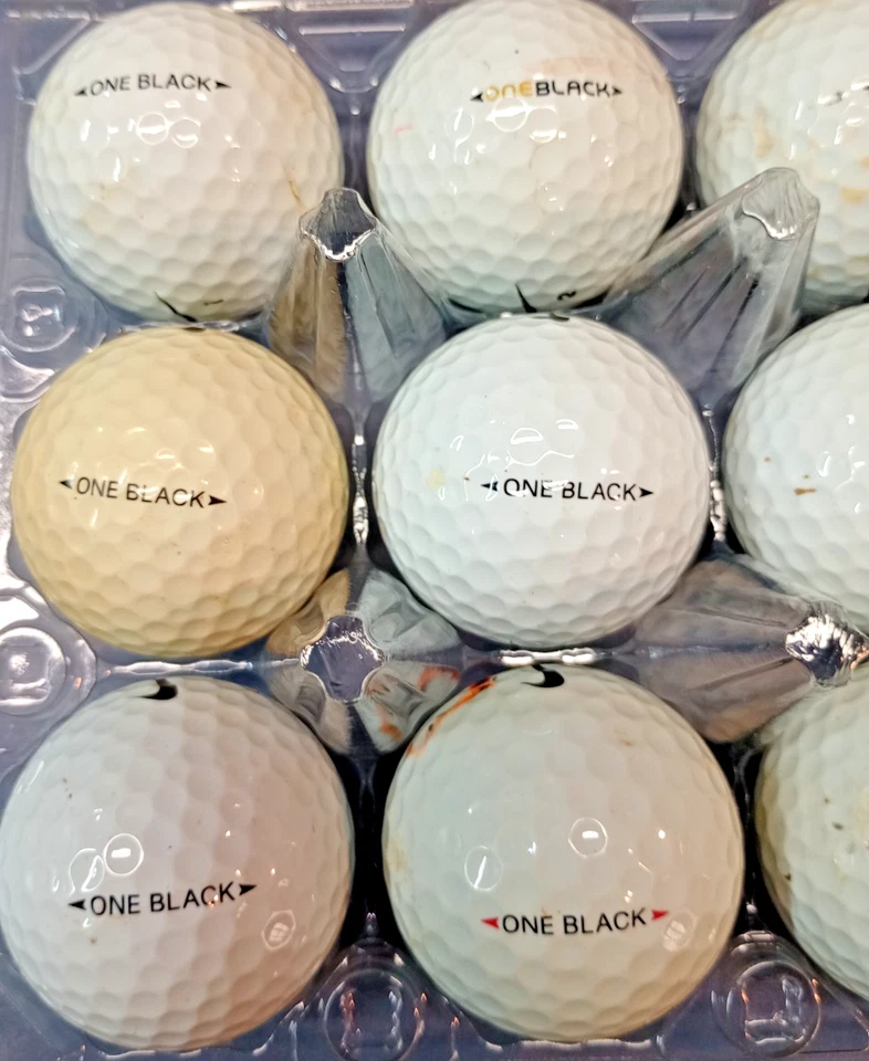 12 pelotas de golf Nike One negras 3A/4A blancas usadas (1 docena) Foto 3 de 4