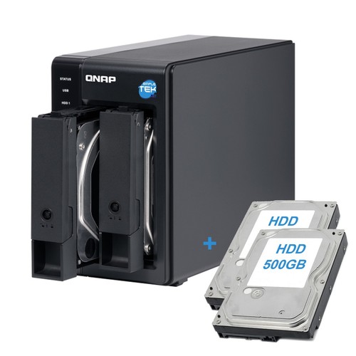 Qnap TR-002 DAS Storage 2-Bay HDD 1TB (2x500GB) Dual Raid Slot Refurbished - 第 1/6 張圖片