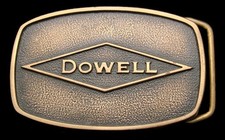 OI26154 GREAT VINTAGE 1970s  DOWELL  CHEMICALS SOLID BRASS OILFIELD BUCKLE