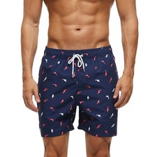 Shark Swim Trunks Mens Quick Dry Shorts Elastic Waist Drawstring Beach M-4XL