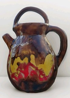 Pichet ancien en céramique d'Anduze (Gard) – Poterie artisanale – 26 cm –...