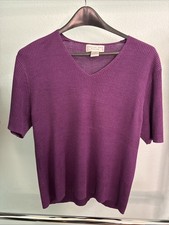 August Silk Womens XL 100% Silk Ribbed Knit T...