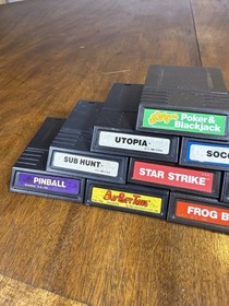 VINTAGE LOT OF 10 INTELLIVISION VIDEO GAMES Cartridges Burgertime, Frog Bog, Etc