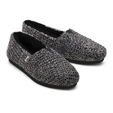 TOMS Alpalgata Womens Size 7 Black Multi Cozy Sweater Knit Slip On Shoes NEW