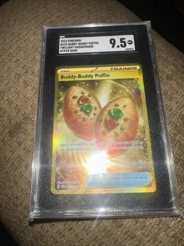 Pokemon 2024 SV Twilight Masquerade TWM Buddy-Buddy Poffin #223/167 SGC 9.5
