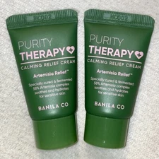 2x Banila Co Purity Therapy Calming Relief Cream MINI .33oz, 10ml Each NWOB