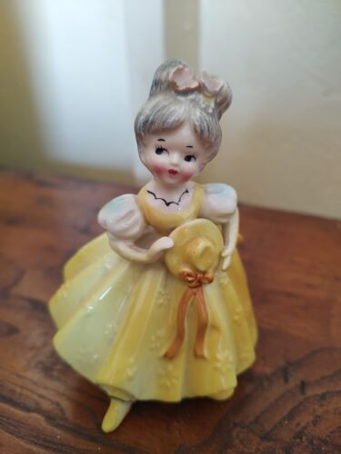 Lefton's Girl In Yellow Japan Belle Porcelain