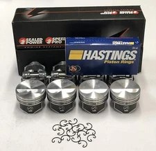 SPEED PRO Hypereutectic Flat Top 2vr Pistons Set/8+MOLY Ring Chevy 350 9.7:1 STD