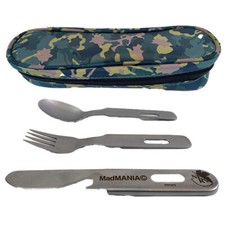 EVANGELION Camuflaje Patrón Estuche NERV Logo Cubiertos Set Plata MadMANIA Gratis/s