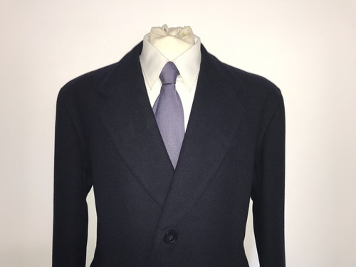 CROMBIE - Herren Vintage lang MARINEBLAU schwerer WOLLMANTEL - 46 Reg - WUNDERSCHÖNER MANTEL - Bild 2 von 10