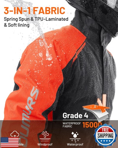 Oumurs Motorcycle Rain Suit - Waterproof Jacket and Pants for Men and Women, - Picture 2 of 5