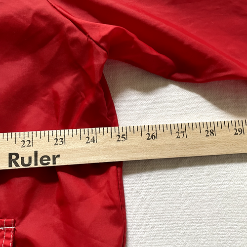 Vintage Sears Jacket Mens Large Red Nylon Windbreaker Rain Hooded Preppy 70s - Picture 9 of 14