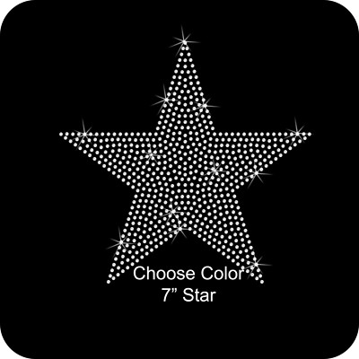 Large 7.5 Inch Star Rhinestone Transfer Hotfix Bling Iron On