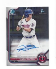 TANNER SCHOBEL AUTO 2022 BOWMAN CHROME 1ST PROSPECT PIRATES  i816