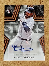 Riley Greene 2023 Topps Baseball Stars Rookie Auto Black Parallel #69/199 RC