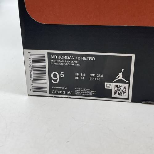 Size 9.5 - Air Jordan 12 Retro Taxi Flip Black White Red Leather (CT8013-162) - Picture 8 of 8