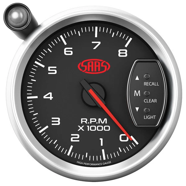 SAAS Muscle 3 SG32612 Tachometer 0-8000 RPM Tacho shiftlight Black 95mm 3-3/4" - Image 2 of 4