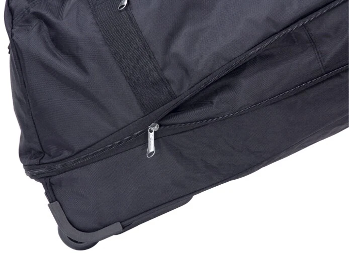 XXL Rollenreisetasche 100-135 Liter Reisetasche faltbar mit Tasche in Schwarz - Bild 3 von 4