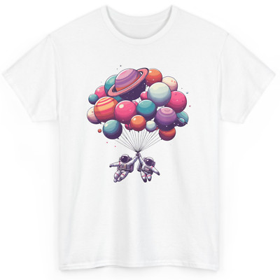 Astronaut Space Exploration T-shirt - Spaceship Cosmonaut Planets Graphic Tee