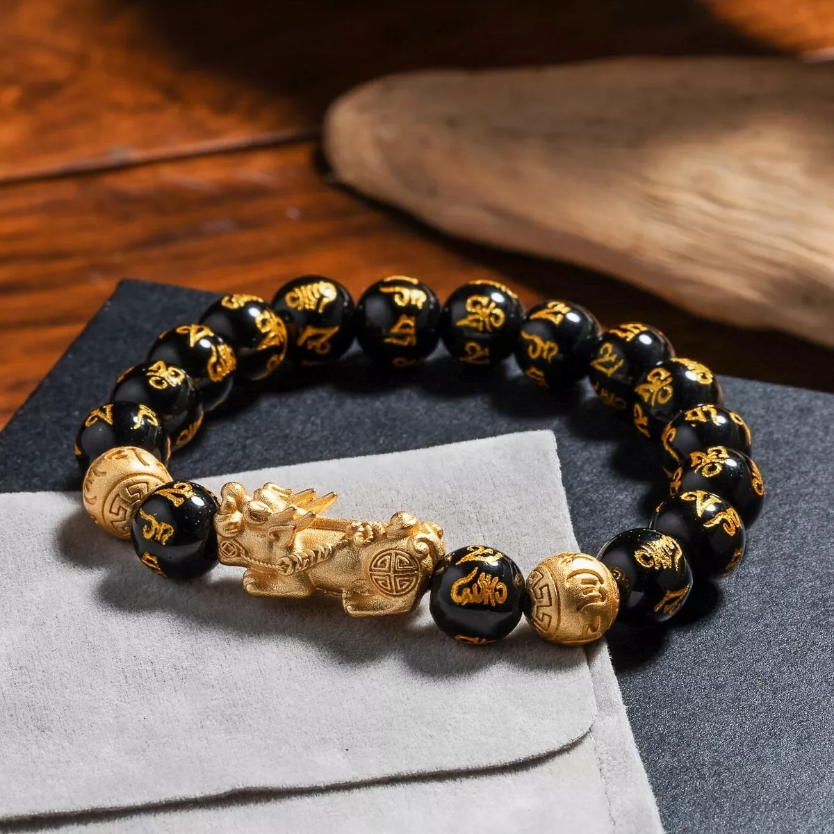 Natural obsidian shop bracelet
