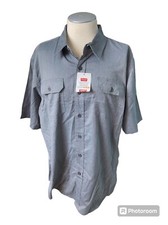 wrangler authentics mens shirt XL Grey Short Sleeve Dual Pockets