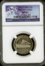 2010 Mount Hood Quarter NGC MS67 Satin SMS Quality