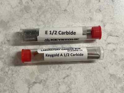 NEW Keystone Laboratory Carbide Bur E 1/2 and Carbide Keygold A 1/2 Bur