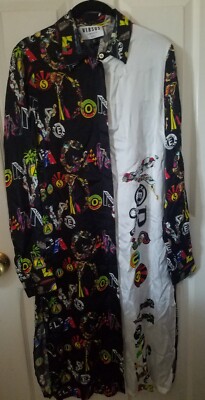 Versus Versace 1989 Print Shirt Dress Black/multi 42/6 US NWT AUTHENTIC $895+