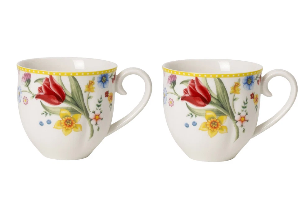 V&B Spring Awakening Becher mit Henkel Set 2 tlg Tasse Geschirr Kaffeetasse