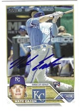NATE EATON SIGNED 2023 TOPPS SERIES TWO RC BASEBALL CARD KANSAS CITY ROYALS #557